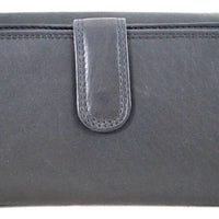 XXL-Damengeldbörse aus weichem Rindsleder mit 17 Kartenfächern und RFID-Blocker