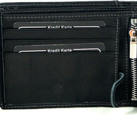 Geldbörse aus Rindleder im Querformat mit RFID-Blocker