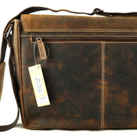 Vintage Aktentasche aus Pull-Up Büffelleder mit Luxusausstattung