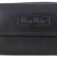 kompakte Damengeldbörse aus weichem Rindsleder mit außen liegendem Münzfach