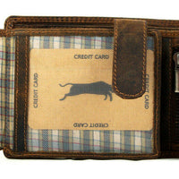 Geldbörse aus Büffelleder mit RFID-Blocker und Geheimfach