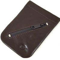 Schlüsselglocke mit Außenfach aus poliertem Echt Leder