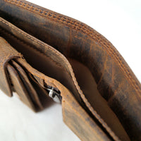 Geldbörse aus Büffelleder mit RFID-Blocker und Geheimfach