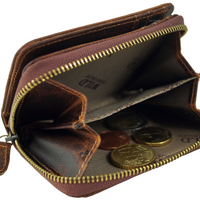 kleine Geldbörse mit Reißverschlussmünzfach, Außenfach und RFID-Blocker