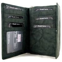 kompakte Damengeldbörse aus weichem Rindsleder mit außen liegendem Münzfach