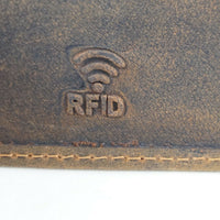 Geldbörse aus Büffelleder mit RFID-Blocker und Geheimfach