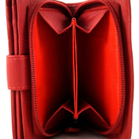 kompakte Damengeldbörse aus weichem Rindsleder, RFID-safe