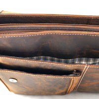 Vintage Aktentasche aus Pull-Up Büffelleder mit Luxusausstattung