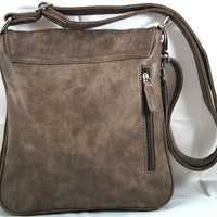 in der Größe variable Umhängetasche aus Kunstleder in Wildlederoptik