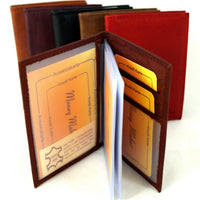 kompakte kleine Brieftasche für Karten und Dokumente, Rindsleder