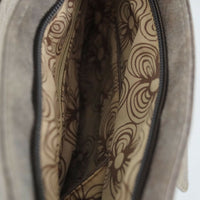 in der Größe variable Umhängetasche aus Kunstleder in Wildlederoptik