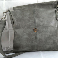 flache Umhängetasche in Wildlederoptik