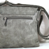 flache Umhängetasche in Wildlederoptik