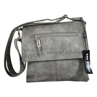 flache Umhängetasche in Wildlederoptik