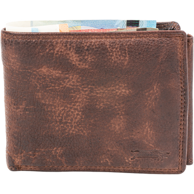 Hochwertige Waschleder-Geldbörse, extra geschmeidig, Used -Look