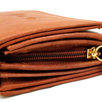 praktische Damengeldbörse aus weichem Rindsleder mit vielen Kartenfächern, RFID-safe