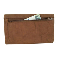 praktische Damengeldbörse aus weichem Rindsleder mit vielen Kartenfächern, RFID-safe