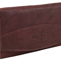 klassische Damengeldbörse mit Clipverschluss-Münzfach, Rindsleder mit RFID-safe