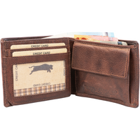 Flache Waschleder-Geldbörse, extra geschmeidig