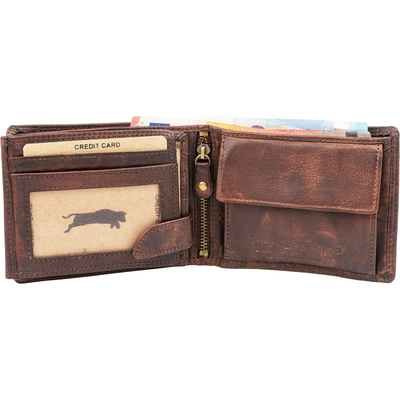 Hochwertige Waschleder-Geldbörse, extra geschmeidig, Used -Look