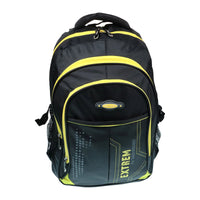 großer Rucksack mit gepolsterten Gurten und farbigen Akzenten