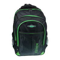 großer Rucksack mit gepolsterten Gurten und farbigen Akzenten