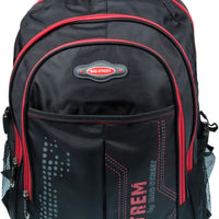 großer Rucksack mit gepolsterten Gurten und farbigen Akzenten