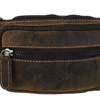 hochwertige Vintage Bauchtasche aus Pull-Up Büffelleder