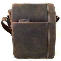 hochwertiger Unisex Messenger-Bag aus Büffelleder mit Überwurf