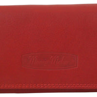 praktische Damengeldbörse aus weichem Rindsleder mit vielen Kartenfächern, RFID-safe