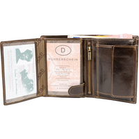 Klassische Geldbörse im Hochformat, Rindsleder mit RFID-Blocker