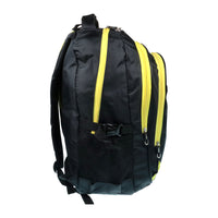 großer Rucksack mit gepolsterten Gurten und farbigen Akzenten