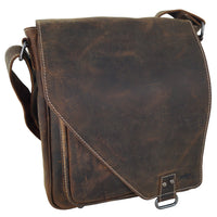 Großer Messenger-Bag aus Büffelleder mit Vollausstattung