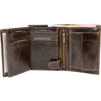 Klassische Geldbörse im Hochformat, Rindsleder mit RFID-Blocker