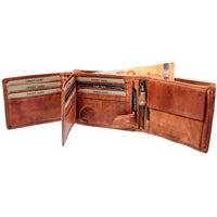 Hochwertige Waschleder-Geldbörse, extra geschmeidig, Used -Look