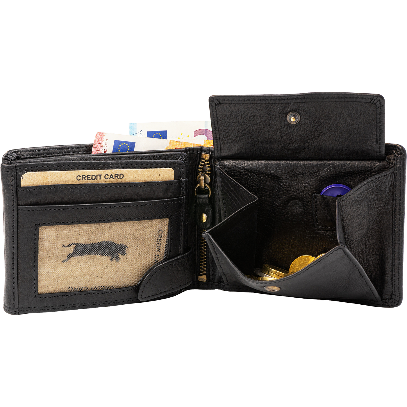 Hochwertige Waschleder-Geldbörse, extra geschmeidig, Used -Look