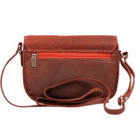 Exklusive kleine Tasche mit Floralprägung, Echt Leder