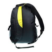 großer Rucksack mit gepolsterten Gurten und farbigen Akzenten