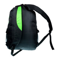 großer Rucksack mit gepolsterten Gurten und farbigen Akzenten