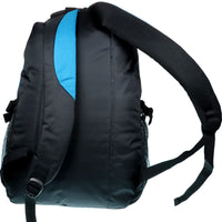 großer Rucksack mit gepolsterten Gurten und farbigen Akzenten