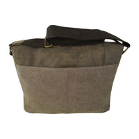 Collegetasche aus Canvas/Kunstleder mit langem Gurt und geschicktem Aufbau. DIN A4