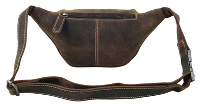 flache Vintage Bauchtasche aus Pull-Up Büffelleder