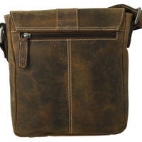 hochwertiger Unisex Messenger-Bag aus Büffelleder mit Vollausstattung