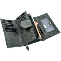 Praktische Damengeldbörse aus Rindsleder mit RFID-Blocker