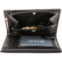 Klassische Geldbörse im Hochformat, Rindsleder mit RFID-Blocker