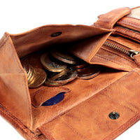 Hochwertige Waschleder-Geldbörse, extra geschmeidig, Used -Look