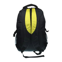 großer Rucksack mit gepolsterten Gurten und farbigen Akzenten