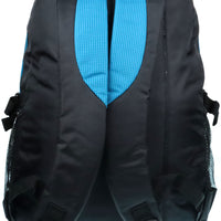 großer Rucksack mit gepolsterten Gurten und farbigen Akzenten