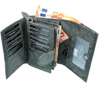 Praktische Damengeldbörse aus Rindsleder mit RFID-Blocker