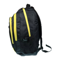 großer Rucksack mit gepolsterten Gurten und farbigen Akzenten